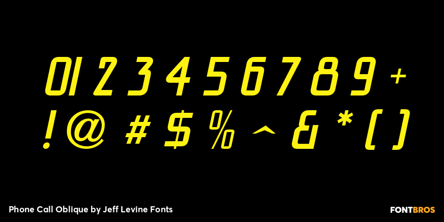 Phone Call Oblique Font Poster #1