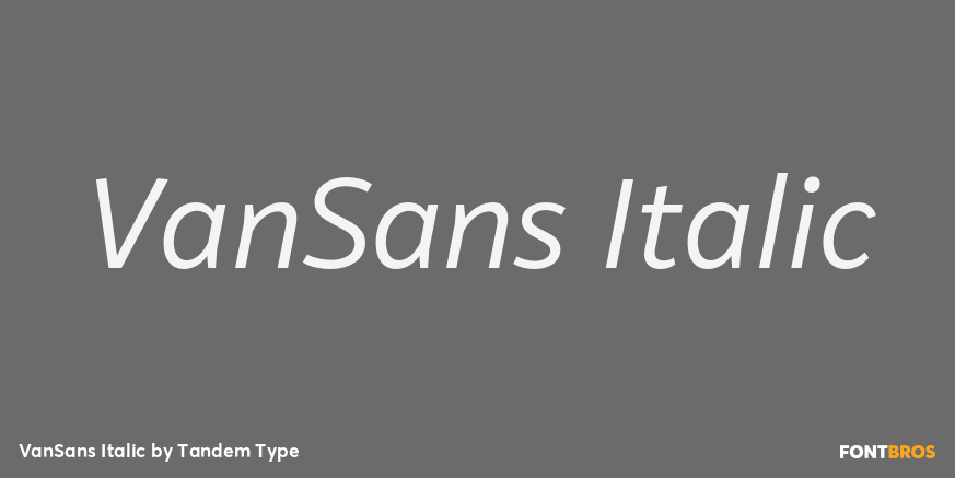 VanSans Italic Font Poster