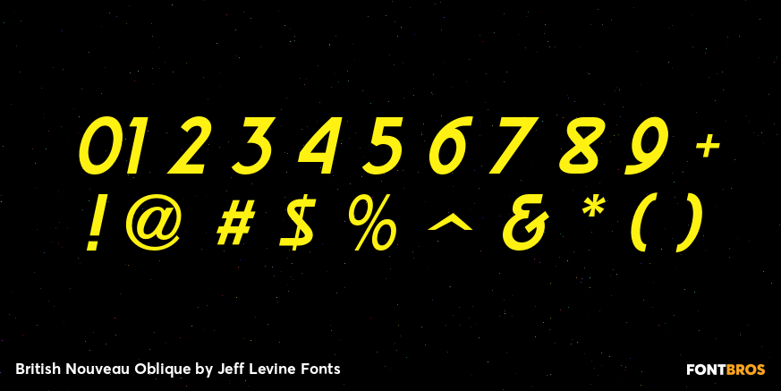British Nouveau Oblique Font Poster #1