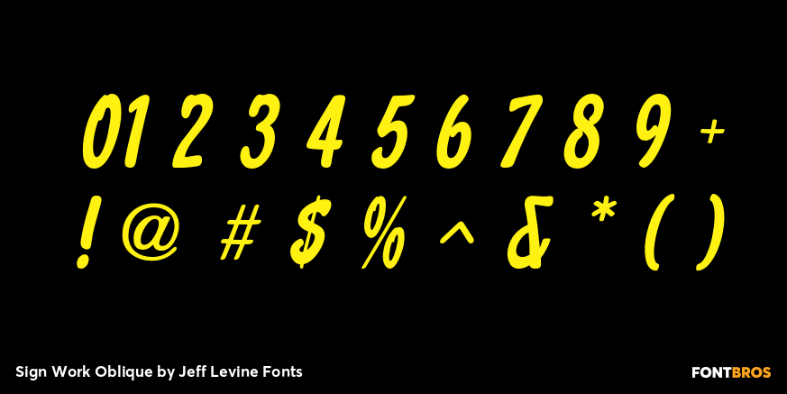 Sign Work Oblique Font Poster #4
