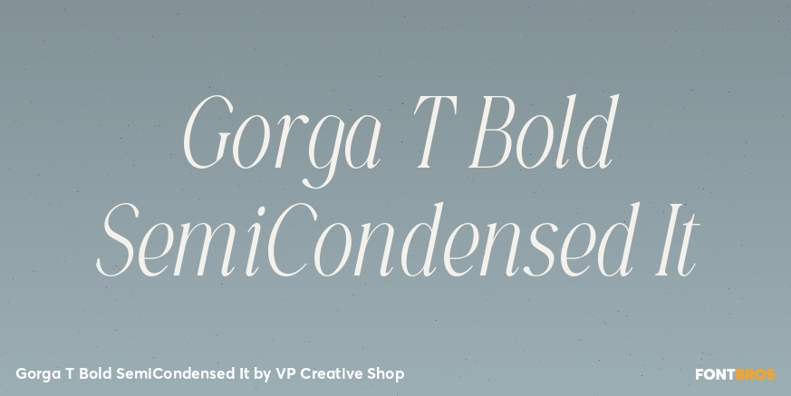 Gorga T Bold SemiCondensed It Font Poster #1