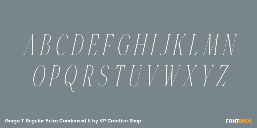 Gorga T Regular Extra Condensed It Font Poster #2