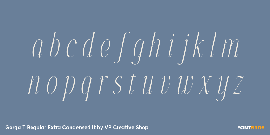 Gorga T Regular Extra Condensed It Font Poster #3