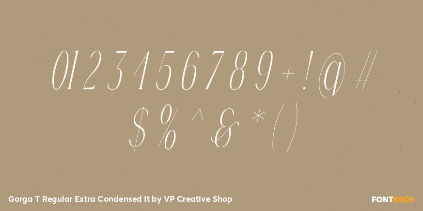 Gorga T Regular Extra Condensed It Font Poster #4