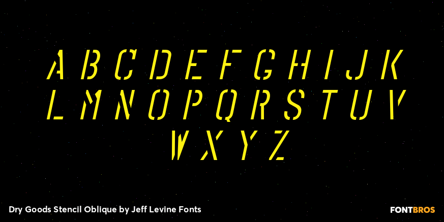 Dry Goods Stencil Oblique Font Poster #3