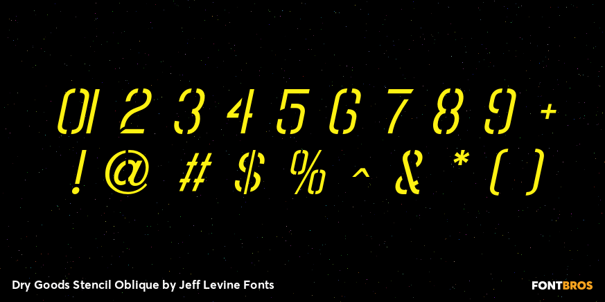 Dry Goods Stencil Oblique Font Poster #4