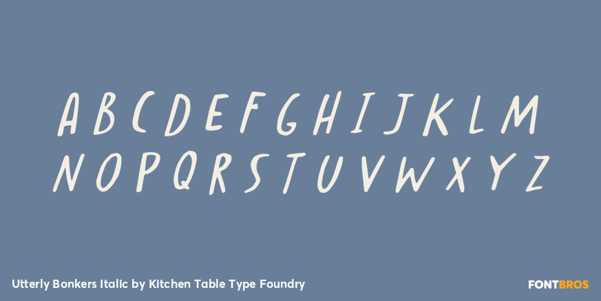 Utterly Bonkers Italic Font Poster #2