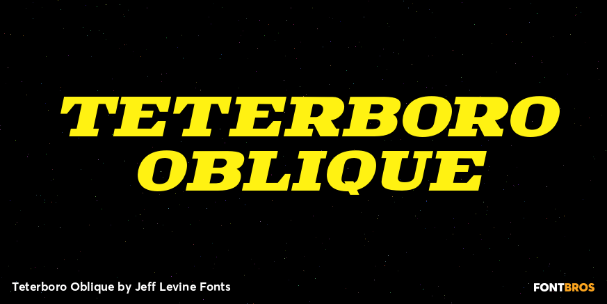 Teterboro Oblique Font Poster #1