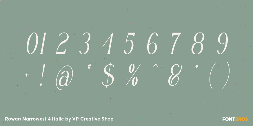 Rowan Narrowest 4 Italic Font Poster #1