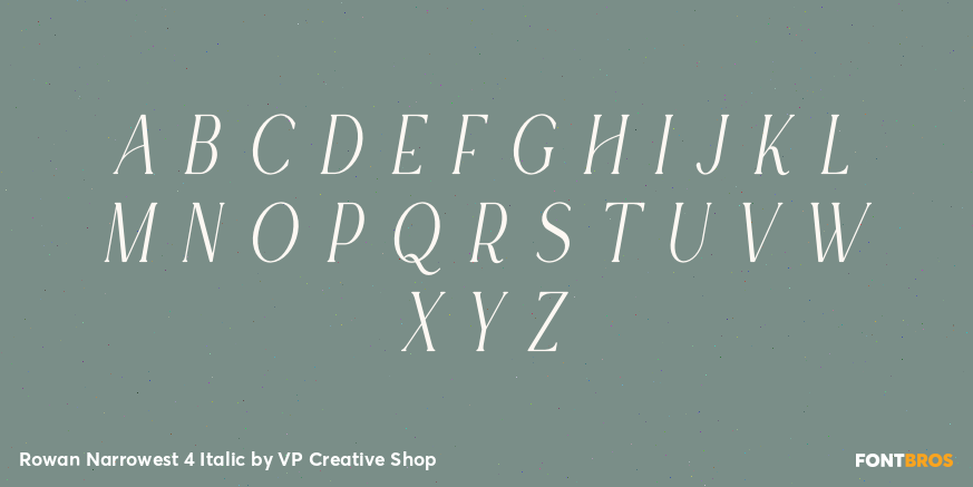 Rowan Narrowest 4 Italic Font Poster #1