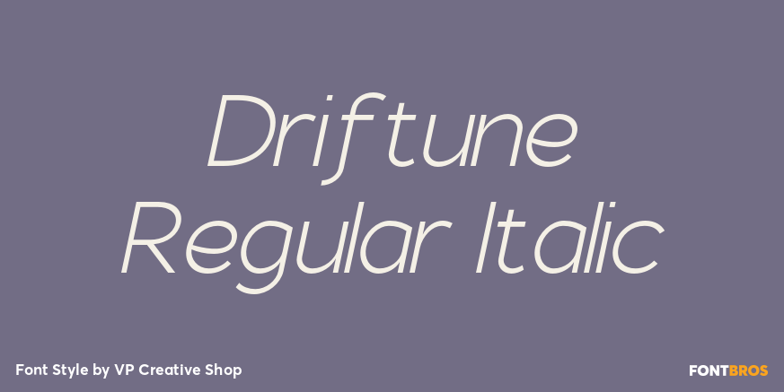 Driftune Regular Italic Font Poster #1