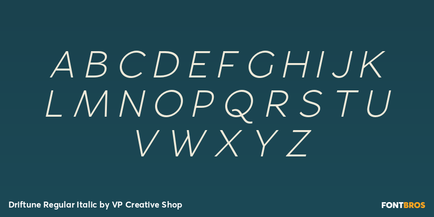 Driftune Regular Italic Font Poster #2