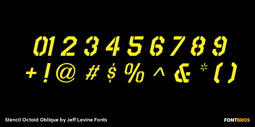Stencil Octoid Oblique Font Poster #1