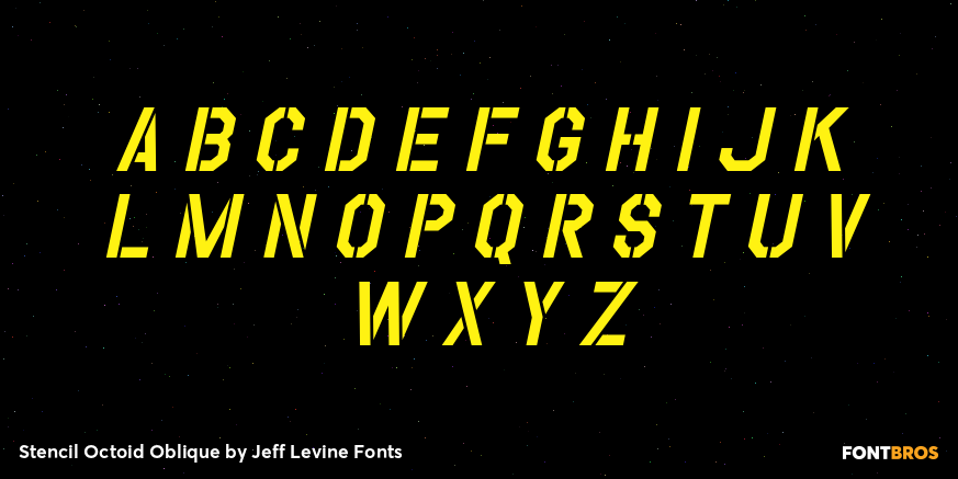 Stencil Octoid Oblique Font Poster #1
