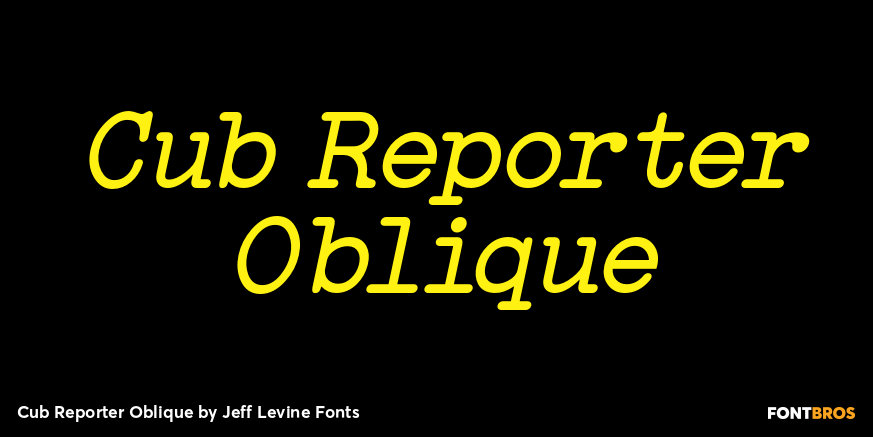 Cub Reporter Oblique Font Poster #1