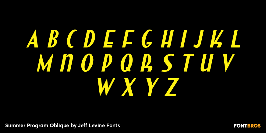 Summer Program Oblique Font Poster #2