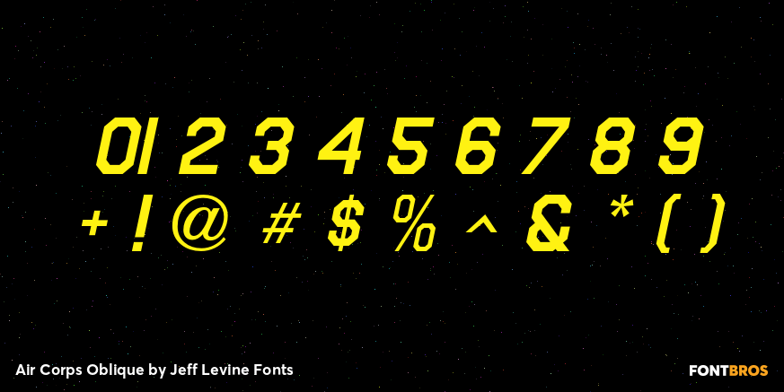 Air Corps Oblique Font Poster #4