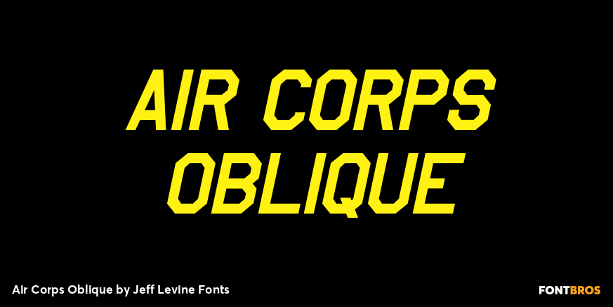 Air Corps Oblique Font Poster #1