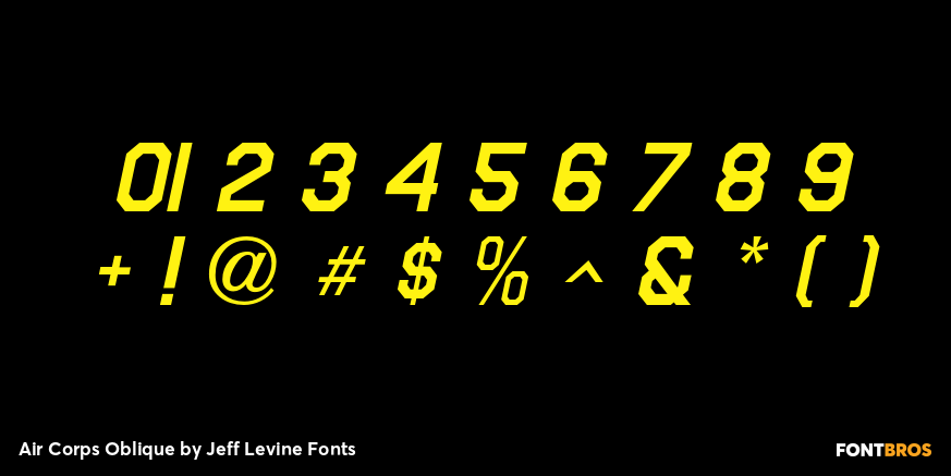 Air Corps Oblique Font Poster #4