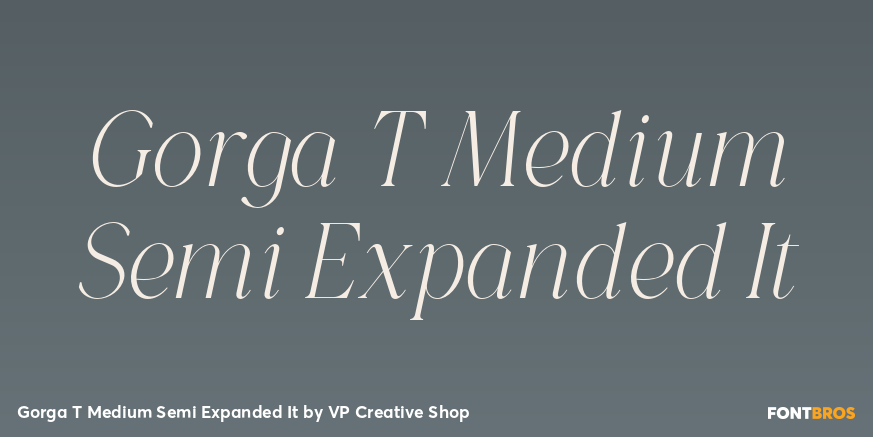 Gorga T Medium Semi Expanded It Font Poster #1