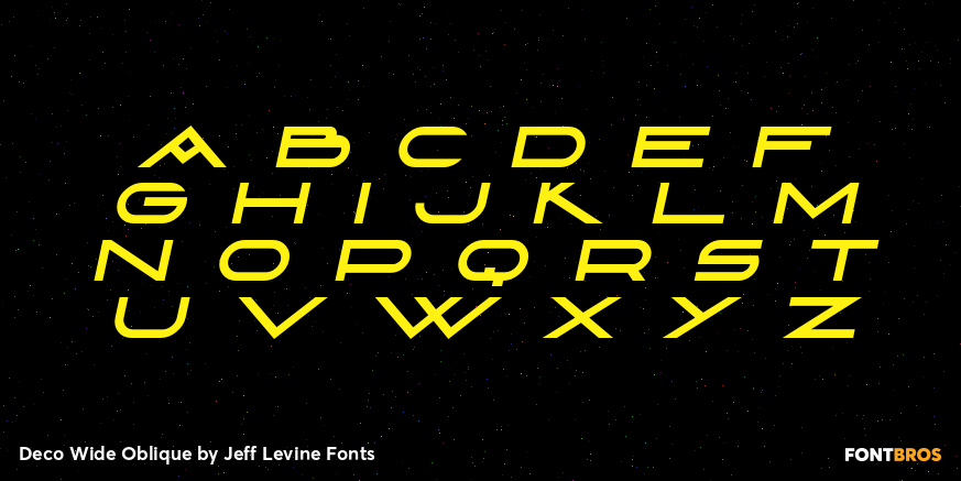 Deco Wide Oblique Font Poster #2