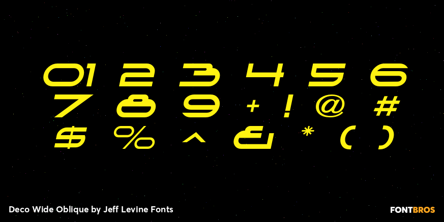 Deco Wide Oblique Font Poster #4