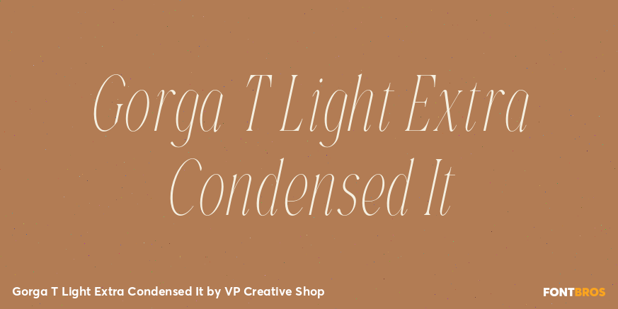 Gorga T Light Extra Condensed It Font Poster #1