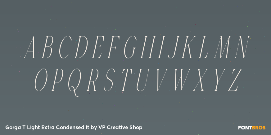 Gorga T Light Extra Condensed It Font Poster #2