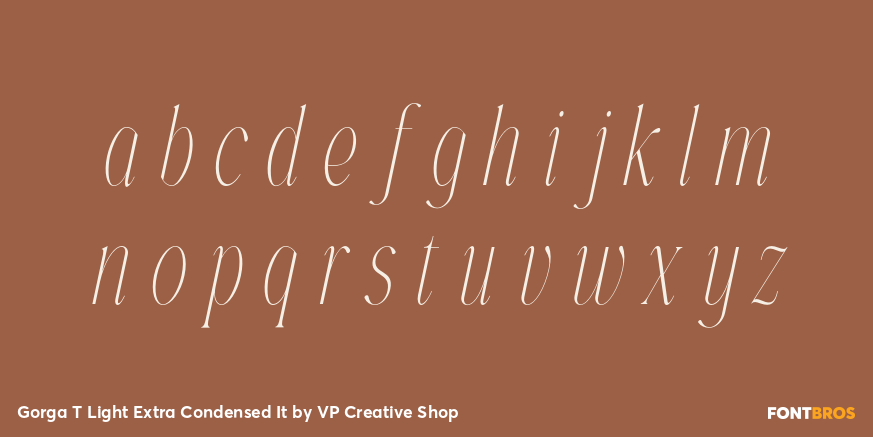Gorga T Light Extra Condensed It Font Poster #3