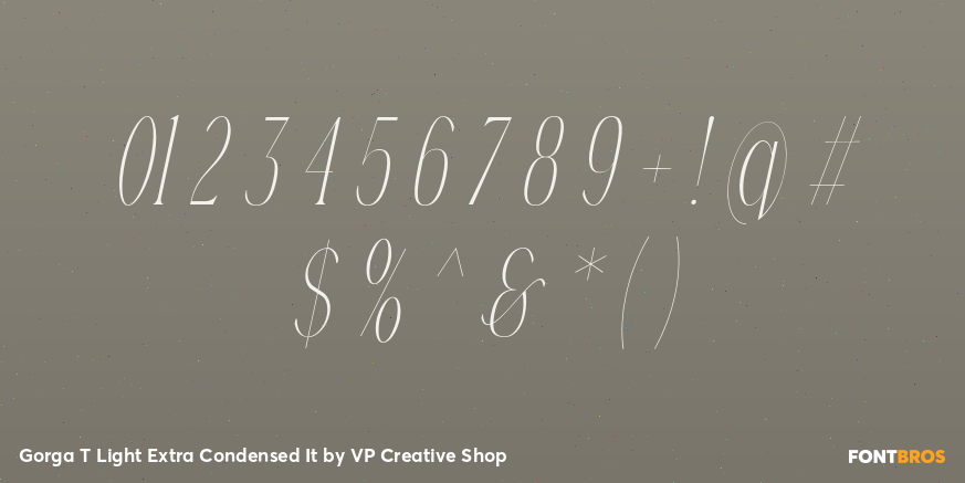 Gorga T Light Extra Condensed It Font Poster #4