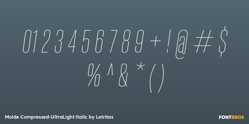 Molde Compressed-UltraLight Italic Font Poster #4