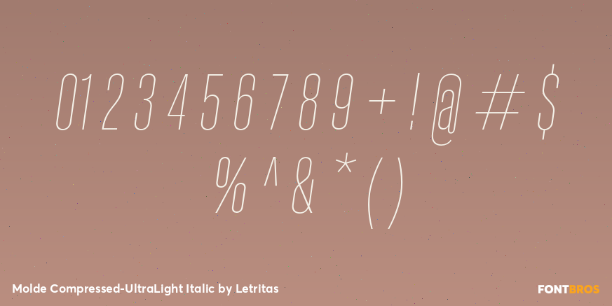 Molde Compressed-UltraLight Italic Font Poster #4