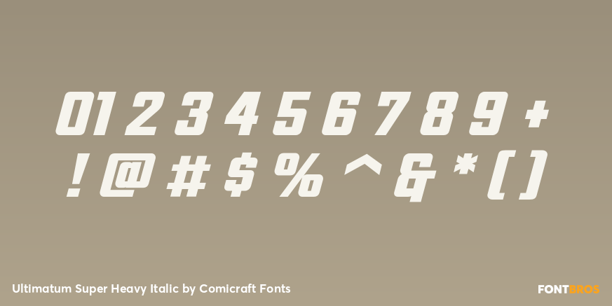 Ultimatum Super Heavy Italic Font Poster #1