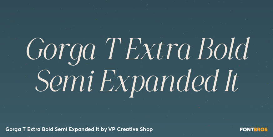 Gorga T Extra Bold Semi Expanded It Font Poster #1