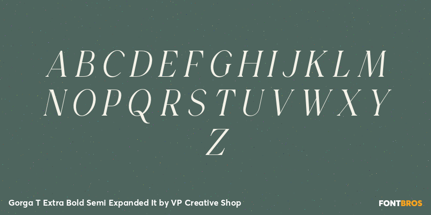 Gorga T Extra Bold Semi Expanded It Font Poster #2