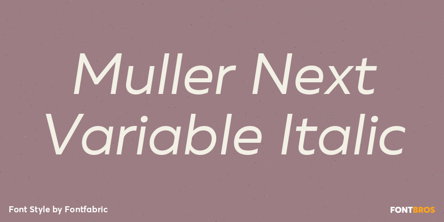 Muller Next Variable Italic Poster