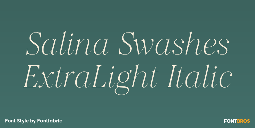 Salina Swashes ExtraLight Italic Poster