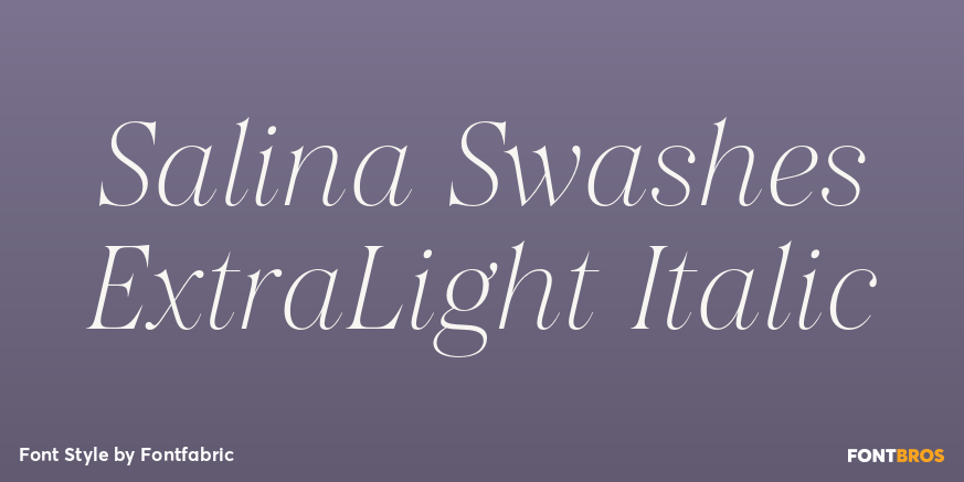 Salina Swashes ExtraLight Italic Poster