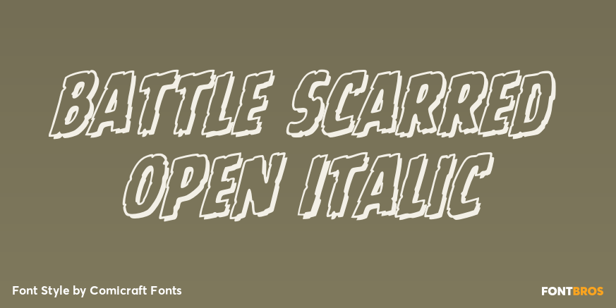 Battle Scarred Open Italic Font Poster #1