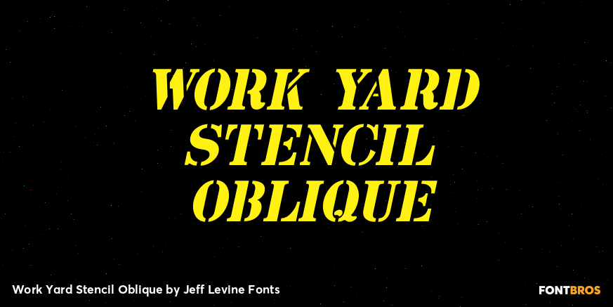 Work Yard Stencil Oblique Poster