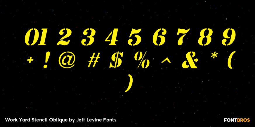 Work Yard Stencil Oblique Font Poster #4