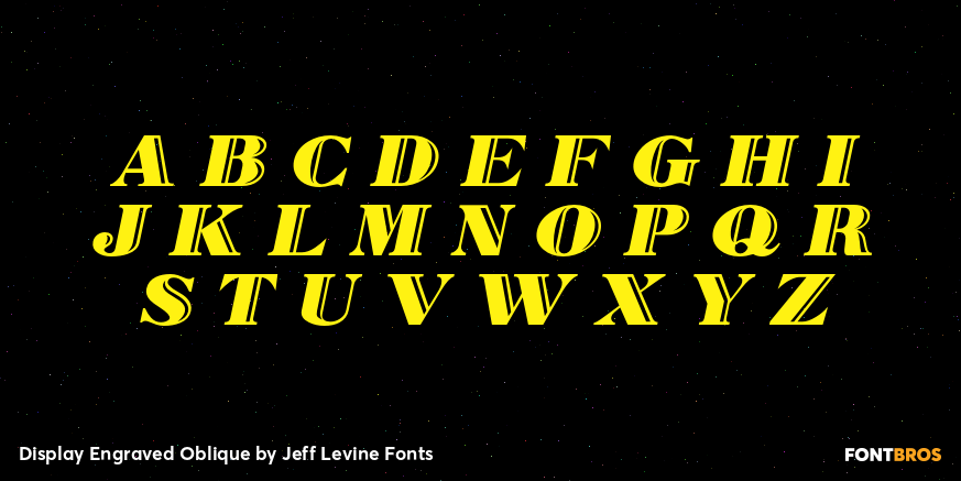 Display Engraved Oblique Font Poster #1