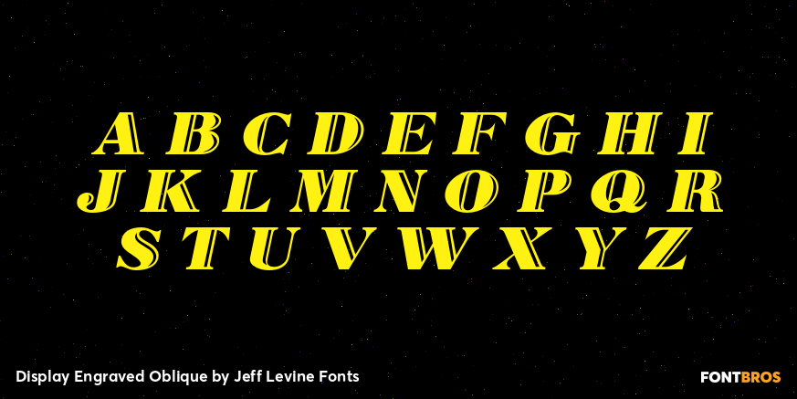 Display Engraved Oblique Font Poster #1