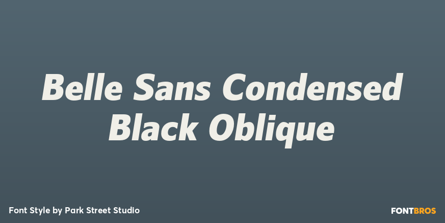 Belle Sans Condensed Black Oblique Font Poster #1