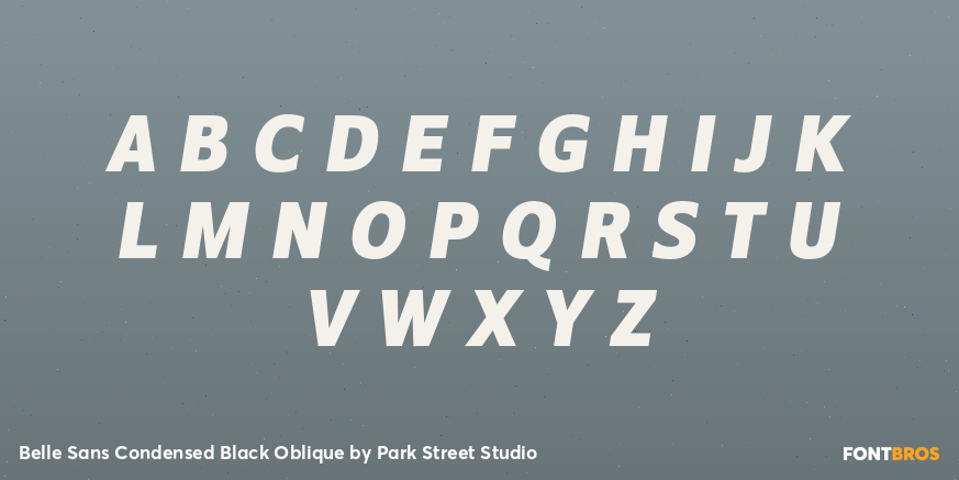 Belle Sans Condensed Black Oblique Font Poster #2