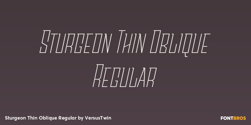 Sturgeon Thin Oblique Regular Font Poster #1