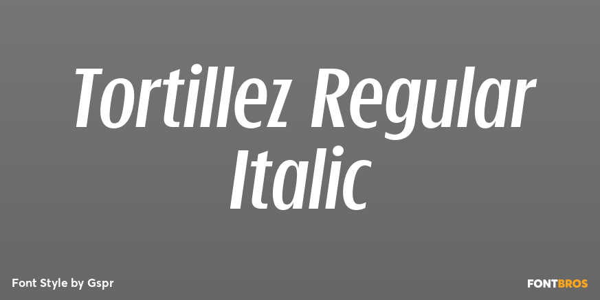 Tortillez Regular Italic Poster