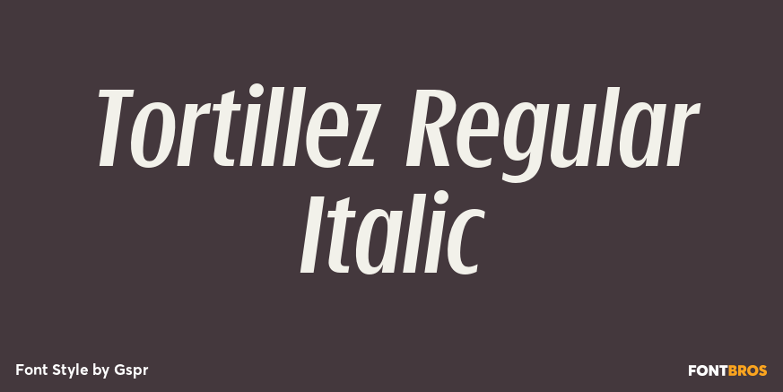 Tortillez Regular Italic Poster