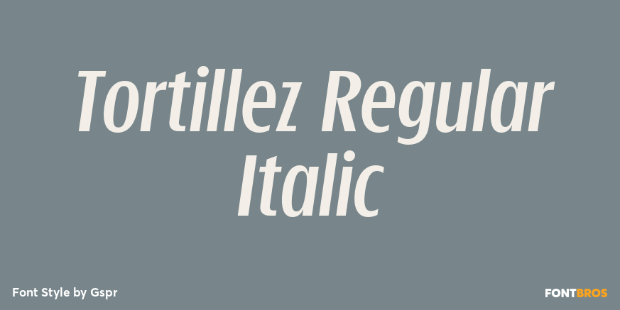 Tortillez Regular Italic Poster