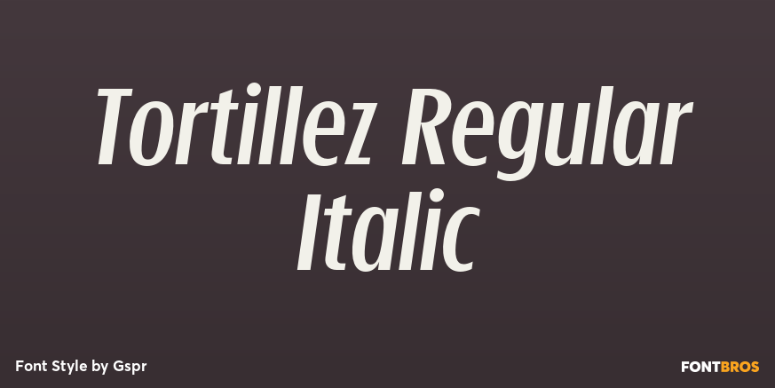 Tortillez Regular Italic Poster